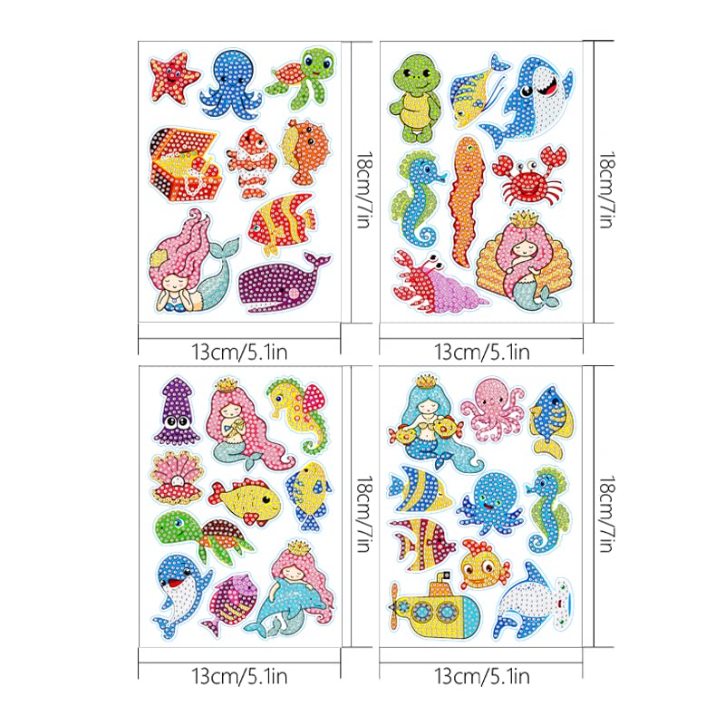 Kit Diamante 5D Con 42 Adesivi Animali - Pittura Con Diamanti Per Bambini E Adulti