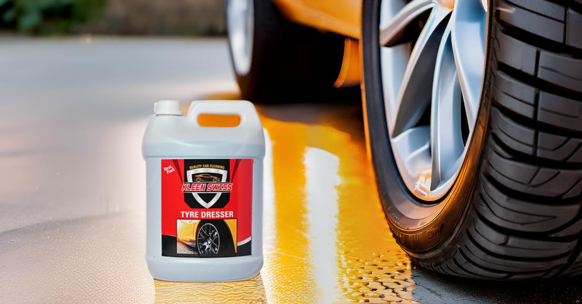 Kleen Swiss Tyre Polish For Car And Bike | Gives Lustrous Dark, Long Lasting Super Black Shine - Non Greasy, Super Hydrophobic (5 L)-image-23