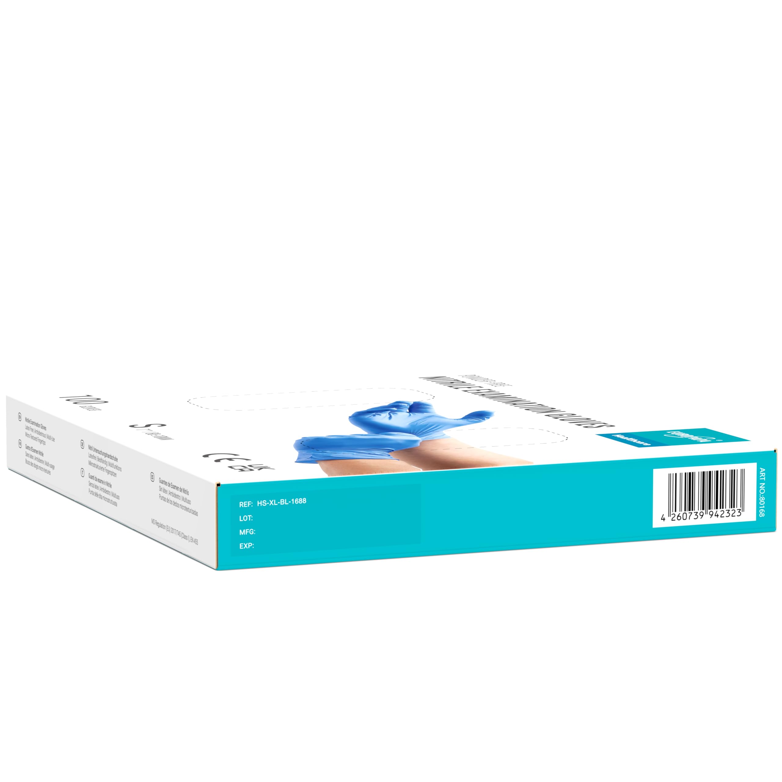 EUROPAPA® 2000 Stück (20x100) Nitrilhandschuhe Box Einweghandschuhe, Einmalhandschuhe, Untersuchungshandschuhe, puderfrei, ohne Latex, unsteril, latexfrei, disposible gloves (S, Ocean Blau)