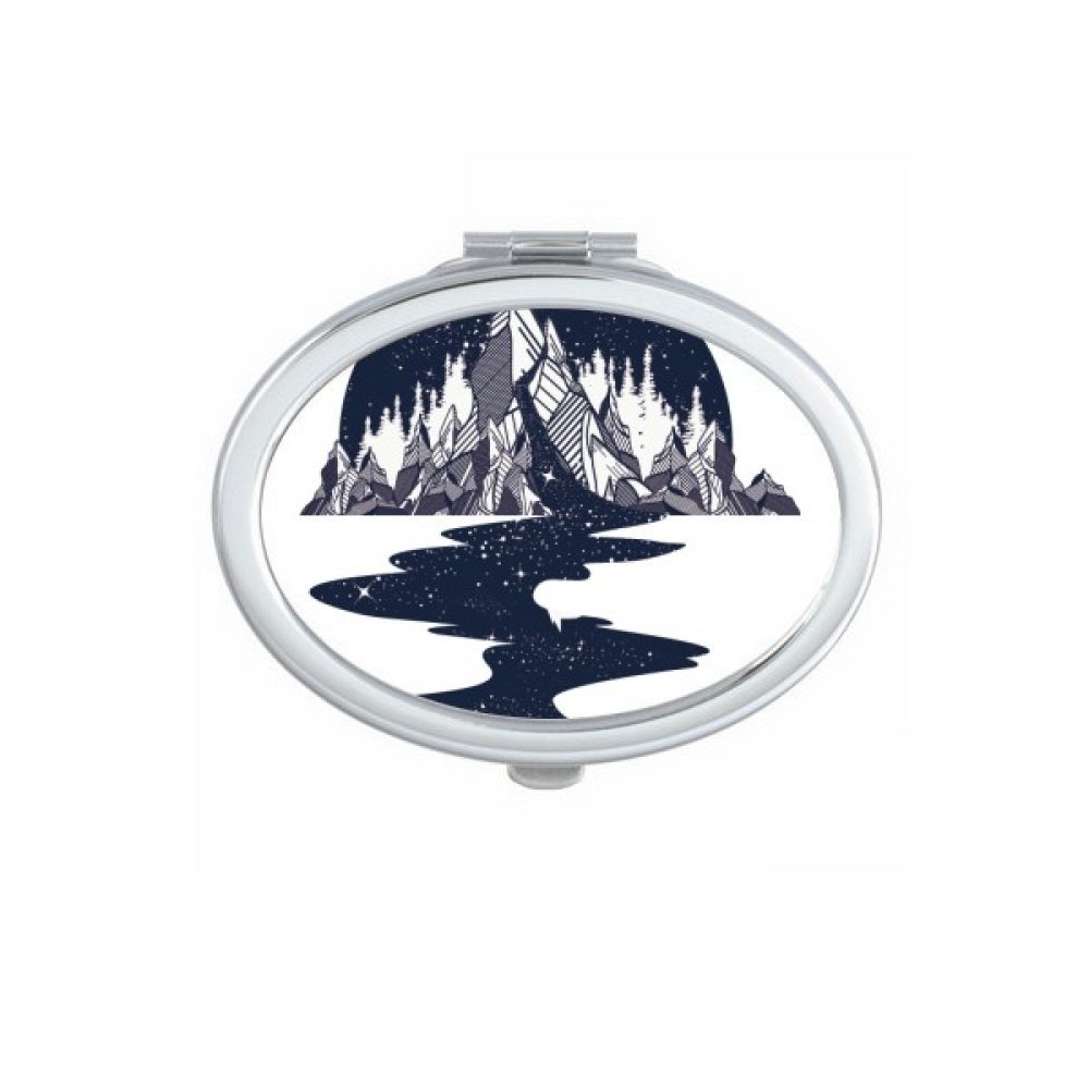 Miroir de poche fait main art motif multicolore de créateur