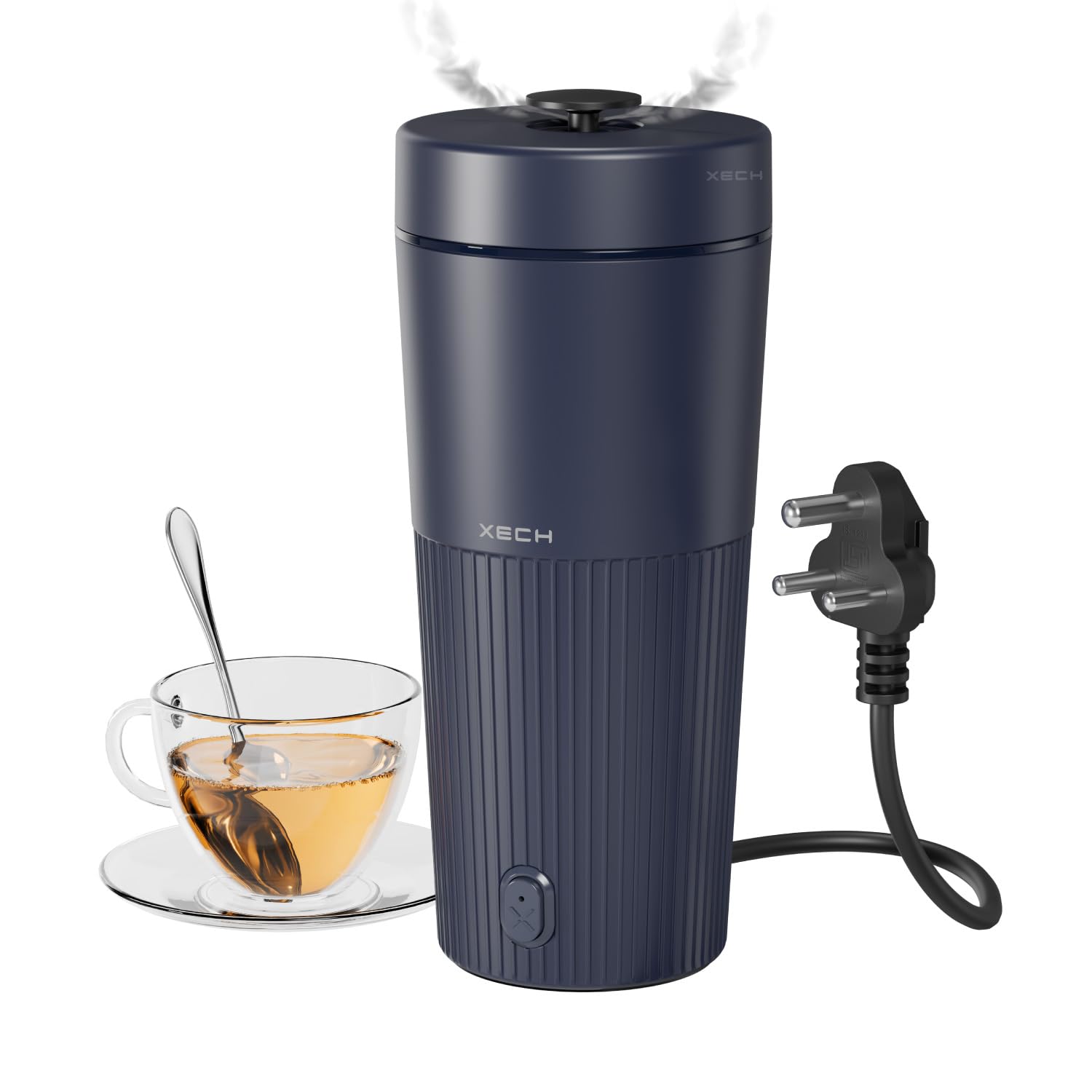 XECH Portable Electric Kettle 700ml | with Rapid Boil, Cool-Touch ABS Body, 500W, Coffee & Instant Meals | Mini Hot Water bottle (Hydroboil PRO) (Blue)