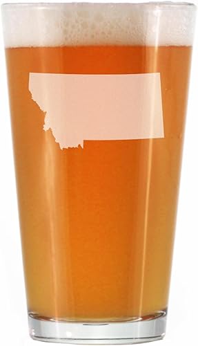 Miniatura 1 de Montana State Outline Pint Glass for Beer - State Themed Drinking Decor and Gifts for Montanan Women & Men - 16 Oz Glasses