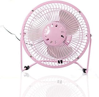 Desk Fan USB,4''/6'USB Portable Mini Fan－with USB Cable－Personal Metal Table Fan USB Small Quiet Fan, Desktop Cooling Fan－360° Adjustable Operation Fan for Office,Home,Traveling (6 inch, Pink)