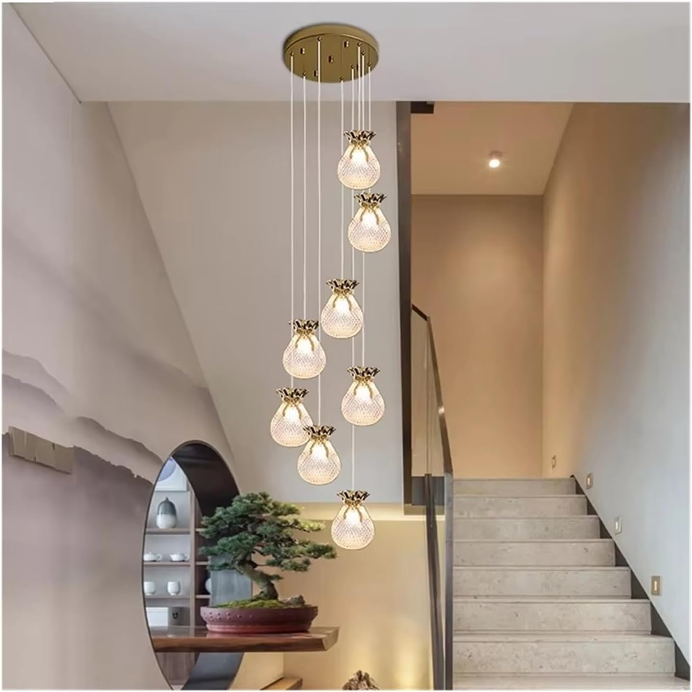 SXECAEPS Modern creative chandelier Nordic Creative Lamps Modern Fixtures Pendant Lighting Home LED for Stairs Hall, Retro