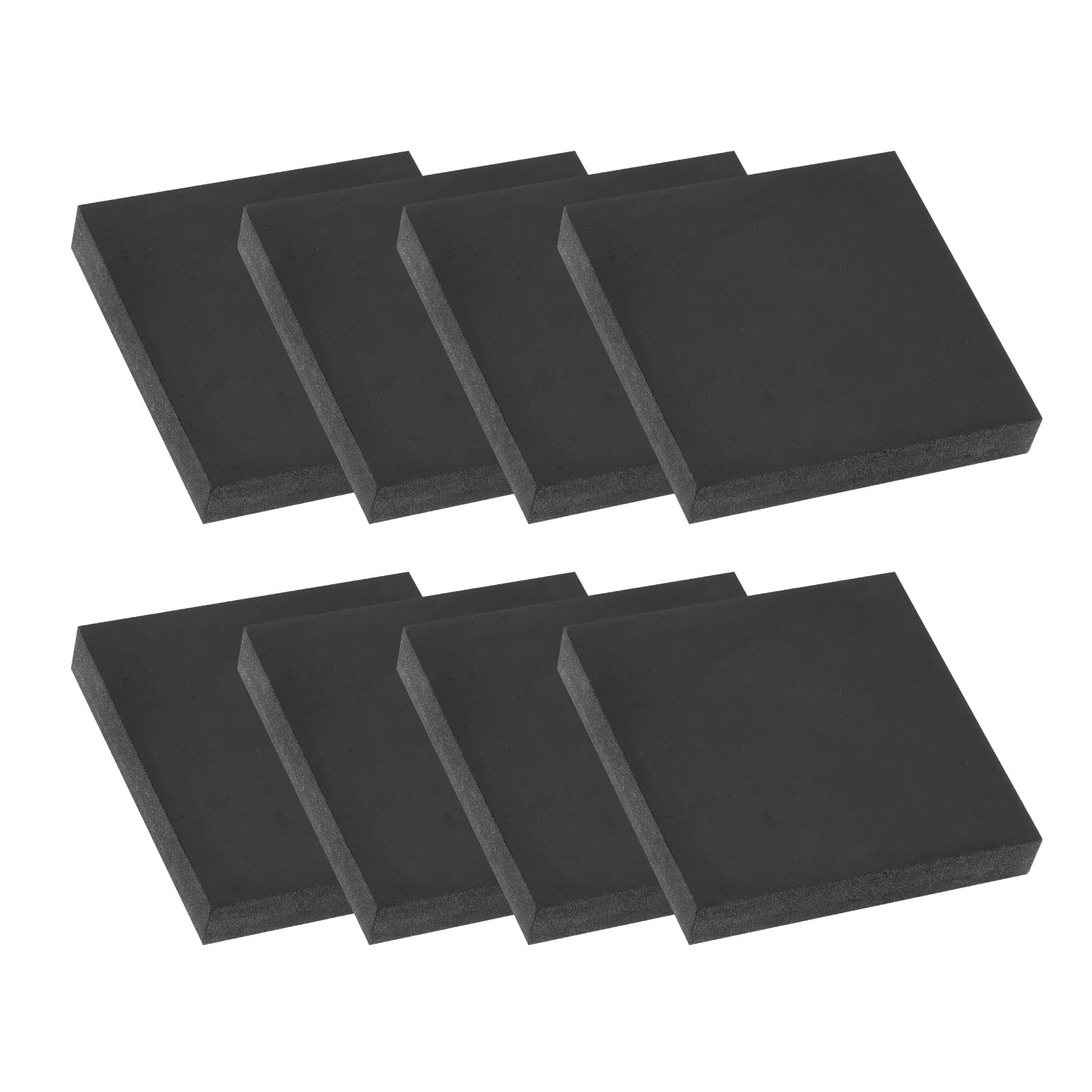 PATIKIL Rubber Solid Anti-Vibration Pads, 8 Pcs 60mm x 10mm Thick Rubber Square Washers Multi-Purpose Gasket Pad Bushings Spacer for HVAC Compressor Air Conditioner, Black
