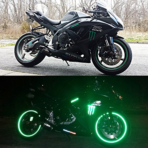 customTAYLOR33 (Alle Voertuigen) Groene Hoge Intensiteit Grade Reflecterende Veiligheid Velgbanden (Moet je velgmaat… - Image 5