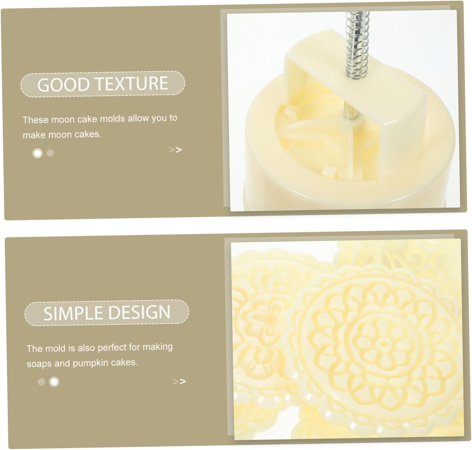 DIY Moon Cake Mold Set 3D Green Bean Cake Press Molds Hand-Press Cookie Stamp for Home Baking