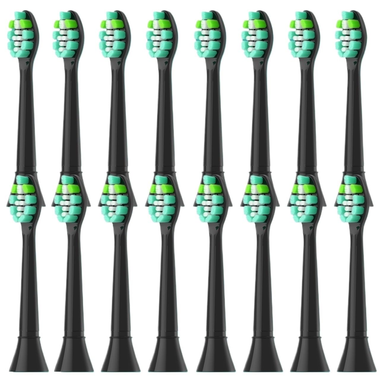 Testine di ricambio for spazzolino da denti da 4-16 pezzi for manici a scatto, morbide(16pcs Black)