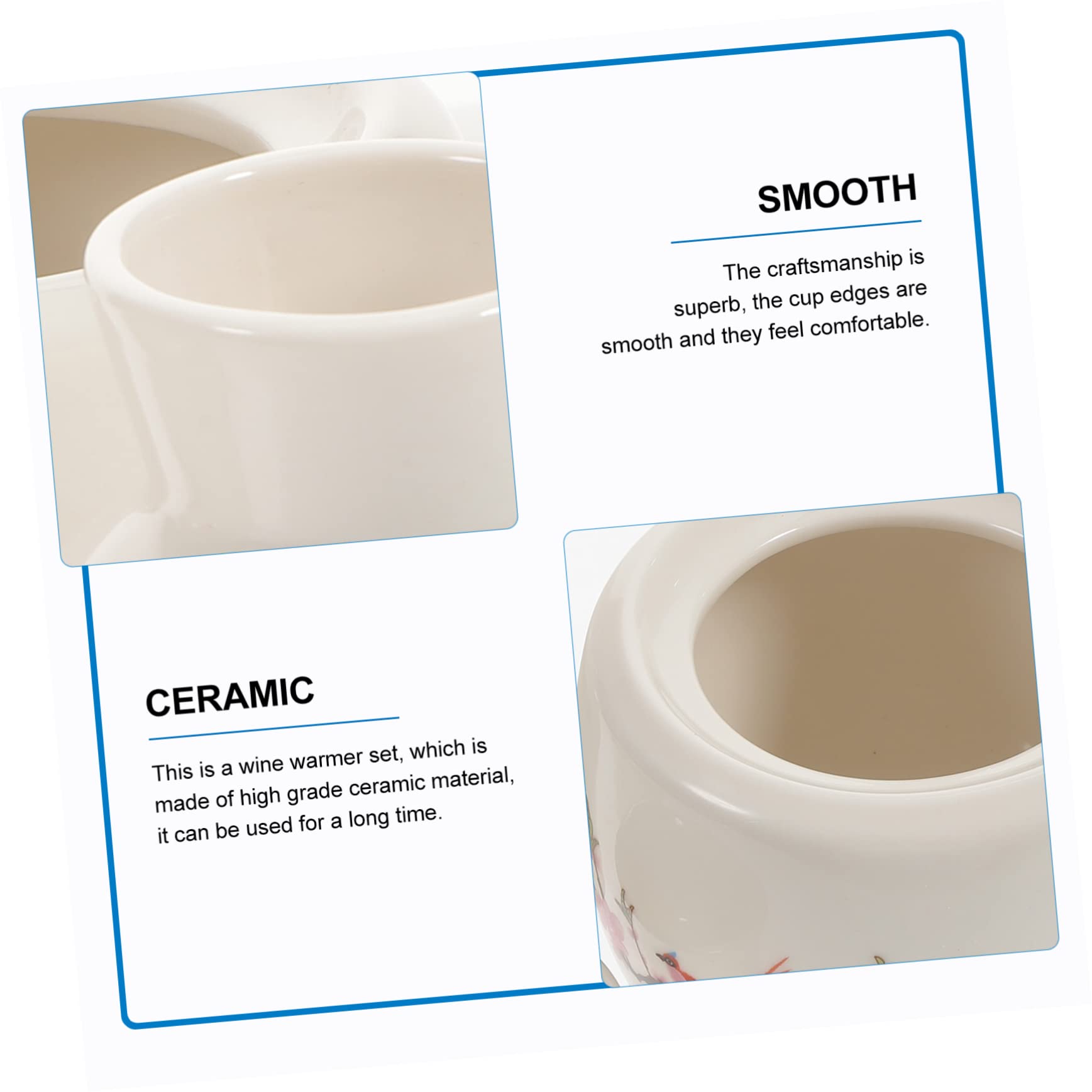 Cabilock 2 Set scaldavivande home decor decorazione casa servizio the mobile vino servizio da te tazza moderno più caldo Tazze l'inverno usa strumenti caldi per bere il vino ceramica