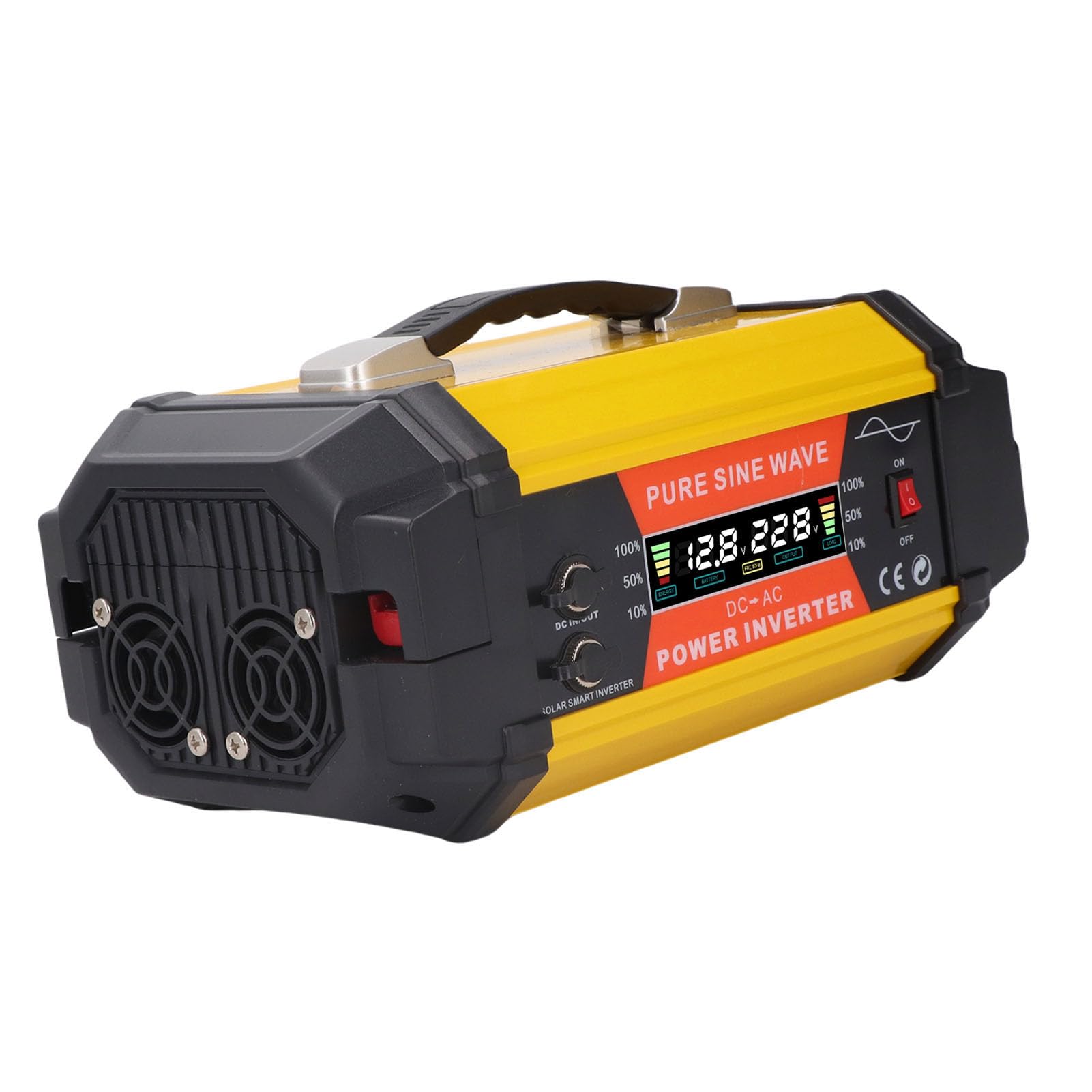 Keenso Przetwornica Czystej Fali Sinusoidalnej, ABS 12 V do 220 V Samochodowa Przetwornica Sinusoidalna 500 W Ciągła Moc Szczytowa 1000 W z Podwójnym Wyświetlaczem LCD USB do łodzi Samochodowej Domowe