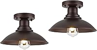 Vista 8 de GOLDHILL Luz de Granero Exterior Negra con Cuello de Ganso, Luces de Tocador de Estilo Granja con Base E26, Luces Exteriores Redondas para Casa