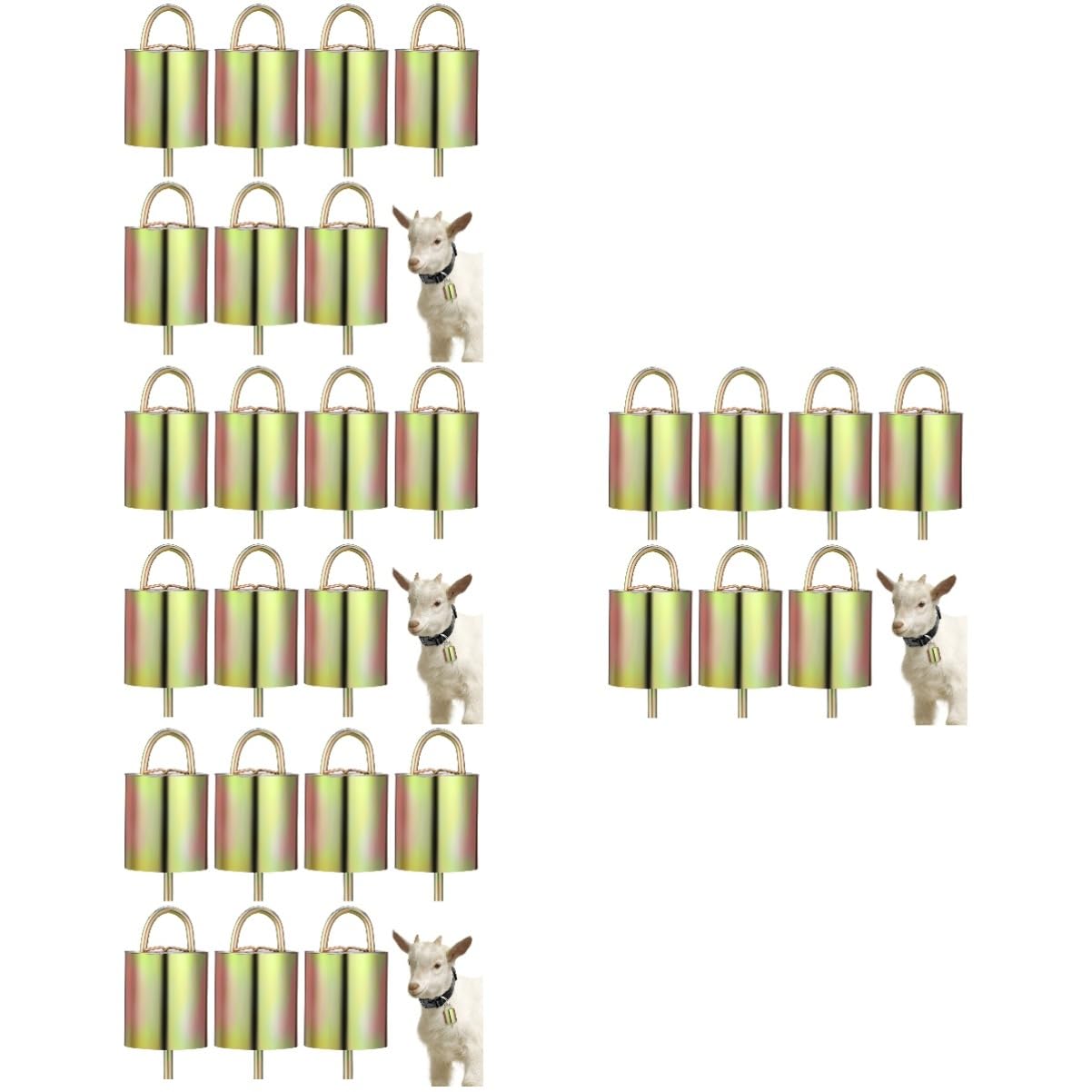 Toyvian 4 Set Campane Rame Per Animali Da Pascolo Da Campanacci Per E Mucche Design Facili Da Utilizzare Suono Forte E Decorazione Per E Attrezzature Agricole 8 Pezzi*4