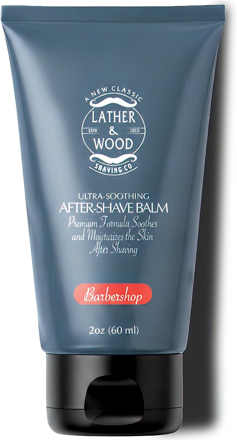 - Lather & Wood - Barbershop Aftershave for Men - Long-Lasting Fragrance, Non-Greasy Formula, Easy Pump Dispener, Gentle and Subtle Scent