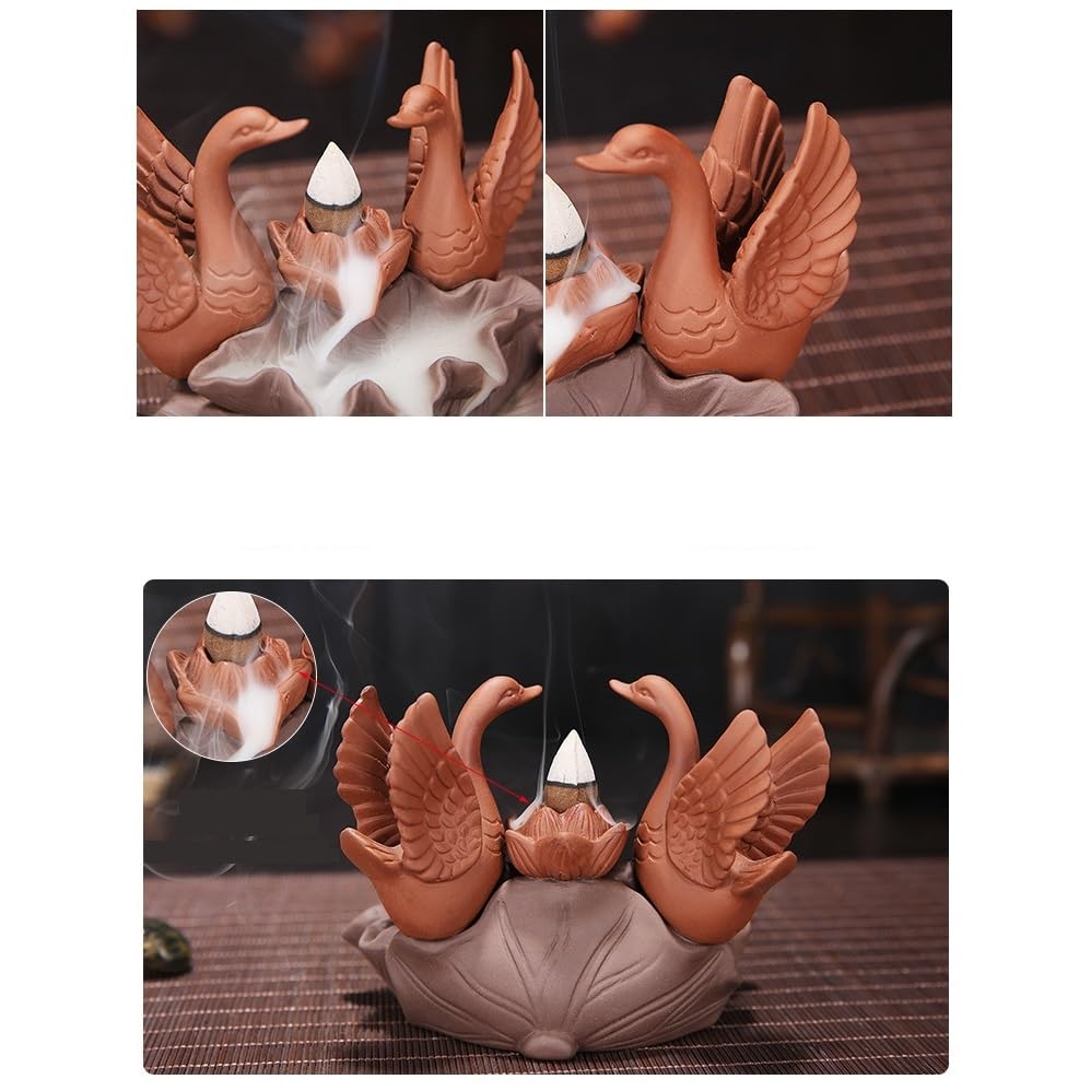 CHICKEN Cascada De Incienso Soporte de Incienso de reflujo, Quemador de Incienso de reflujo de Arena púrpura Creativo, artesanías de cerámica, decoración del hogar Quemador De Incienso De Reflujo