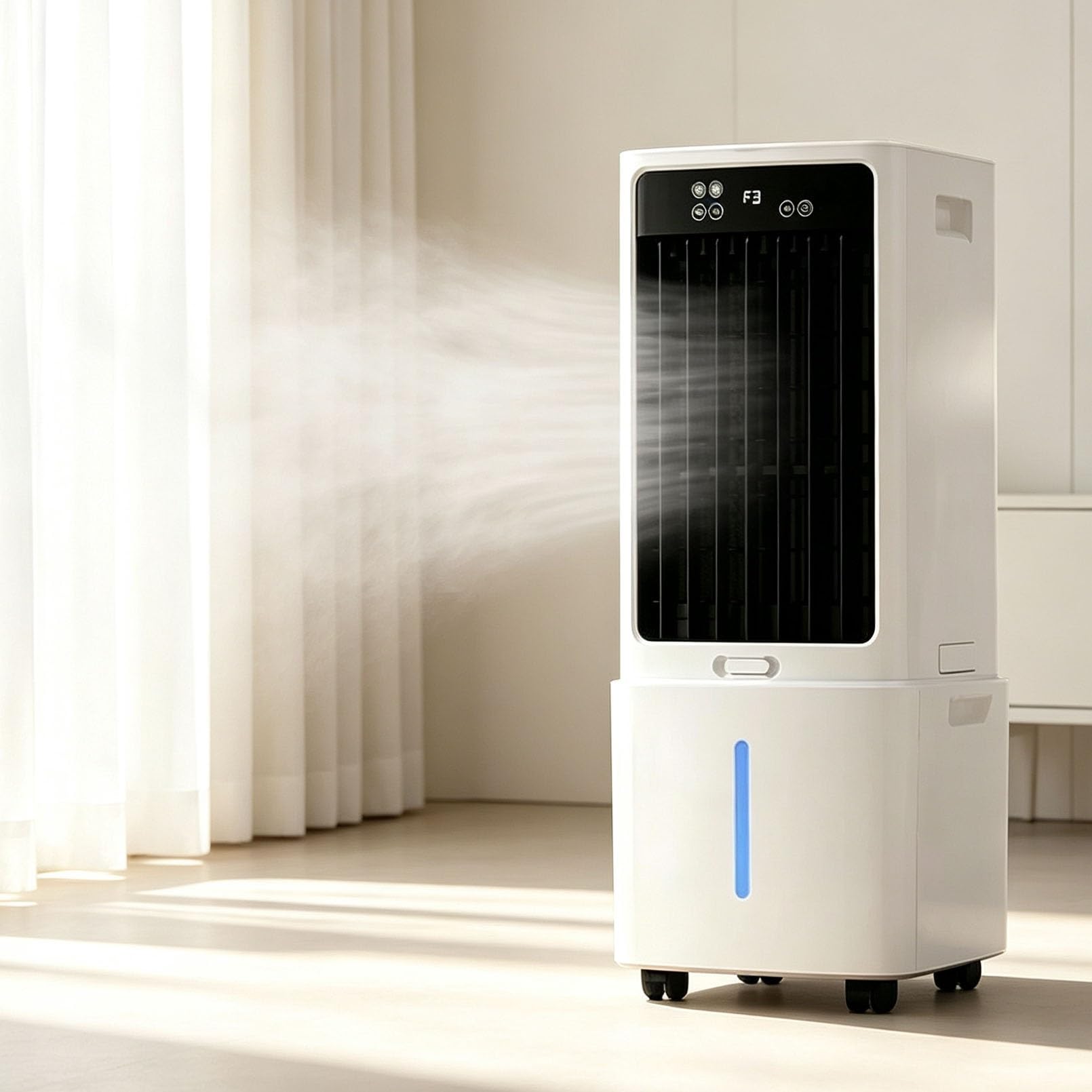 Lsoiup One Color Evaporative Air Cooler 12L, 3-In-1 Portable Cooling Fan With Remote Control, 3 Speeds, 12H Timer, 2 Ice Packs, Oscillating, Quiet, Energy Efficient For Home Office Bedroom