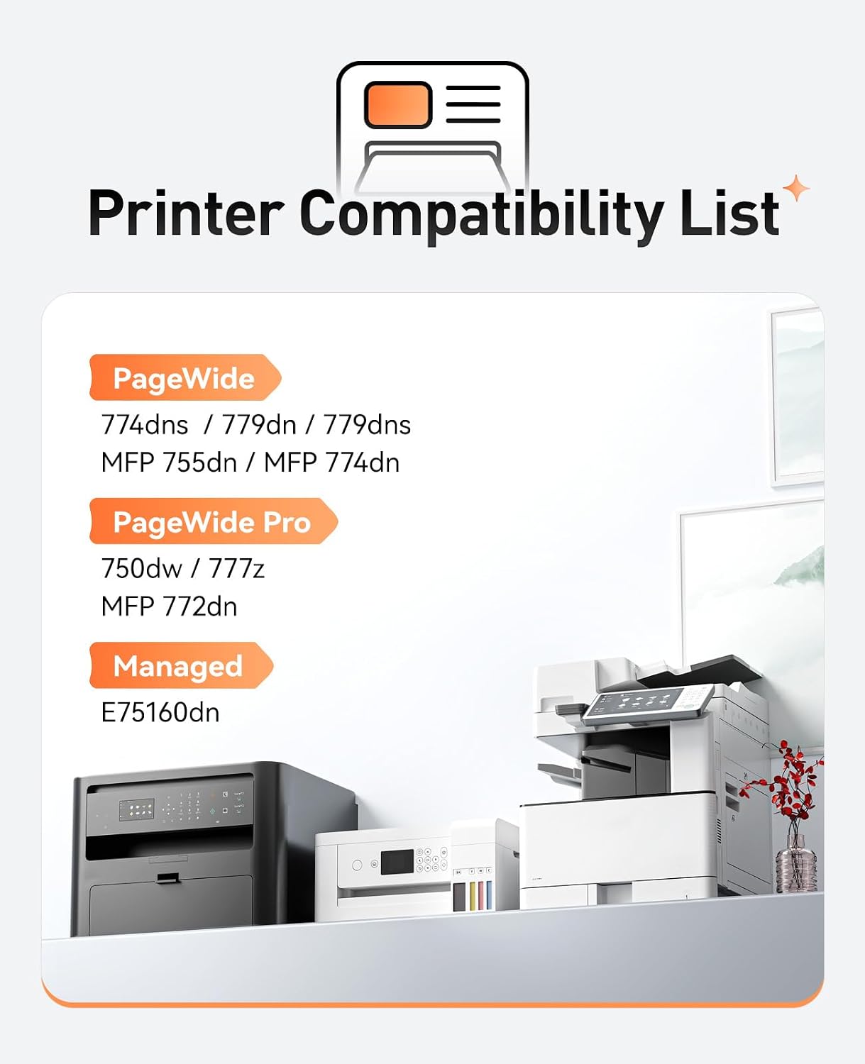 990X Ink Cartridges set 4-Pack High Yield Replacement for HP 990 990X Ink Compatible with HP PageWide Pro 750dw 777z MFP 772dn 755dn 774dn 774dns 779dn 779dns Managed Color E75160dn Printer Black Cyan