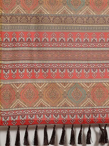 Image of Amazon Brand - Anarva Women's Kalamkari Saree With Blouse Piece