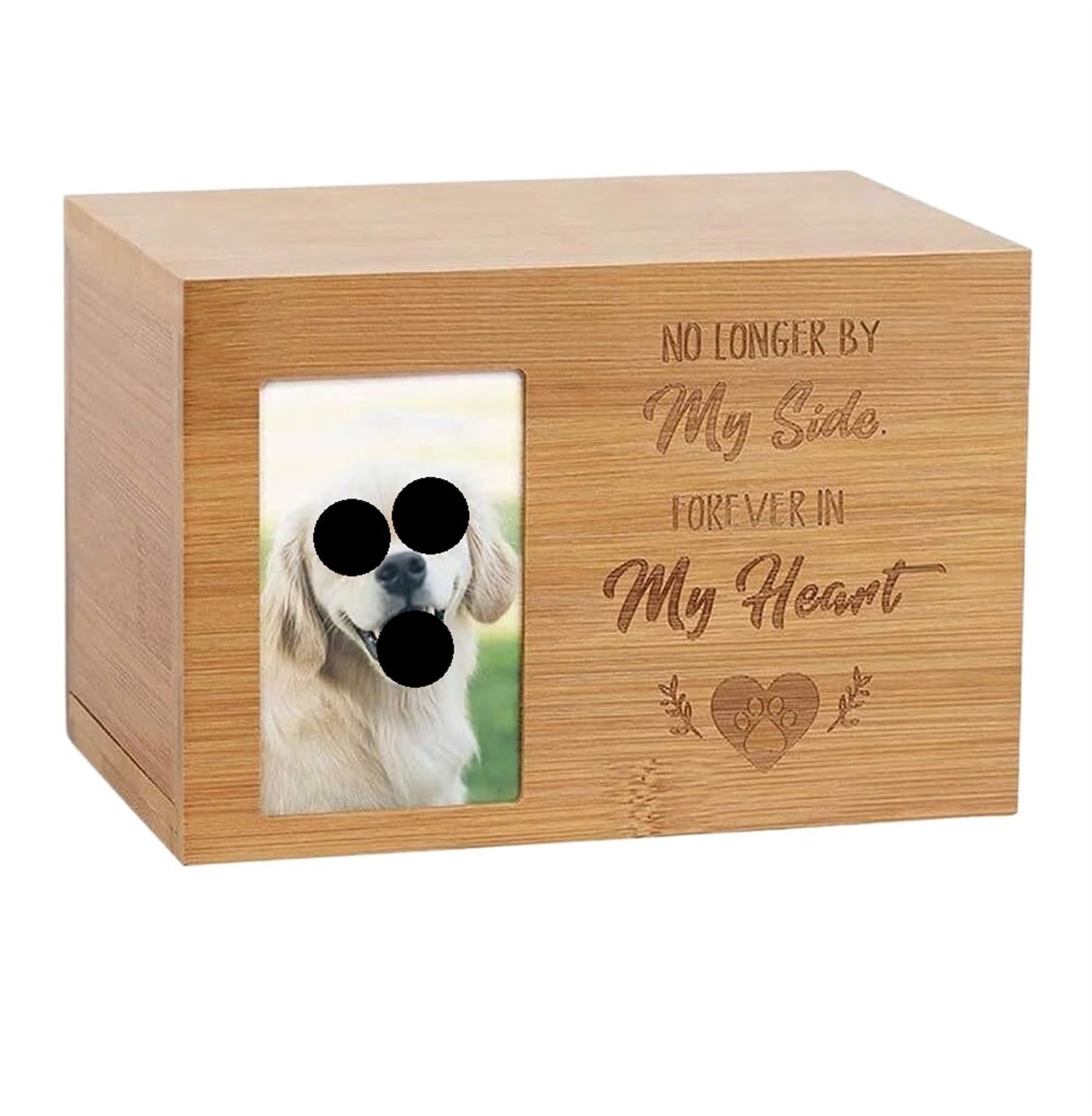 GFJHdfhE Urn for Ash, Dog Urns For Ashes With Photo Frame Wood Keepsake Pet For Small Dogs And Cats Memorial Box Human Ashes Container