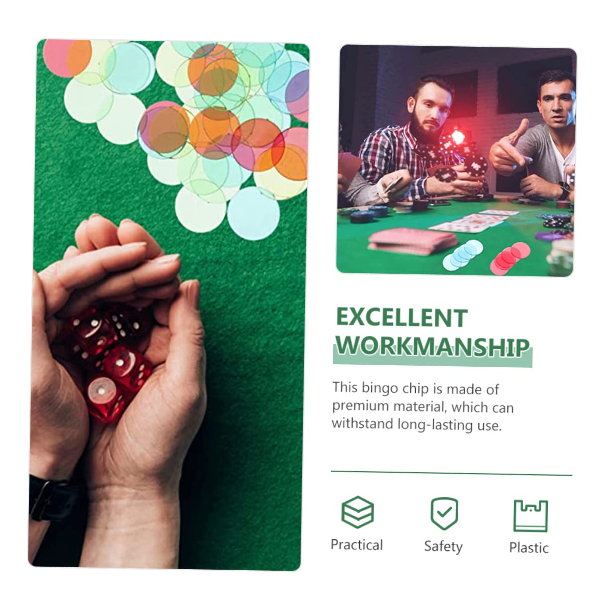 Garneck Bingo Markers 600pcs Set 3/4 Inch Plastic for Math Counting Poker Chips Boys and Girls Game