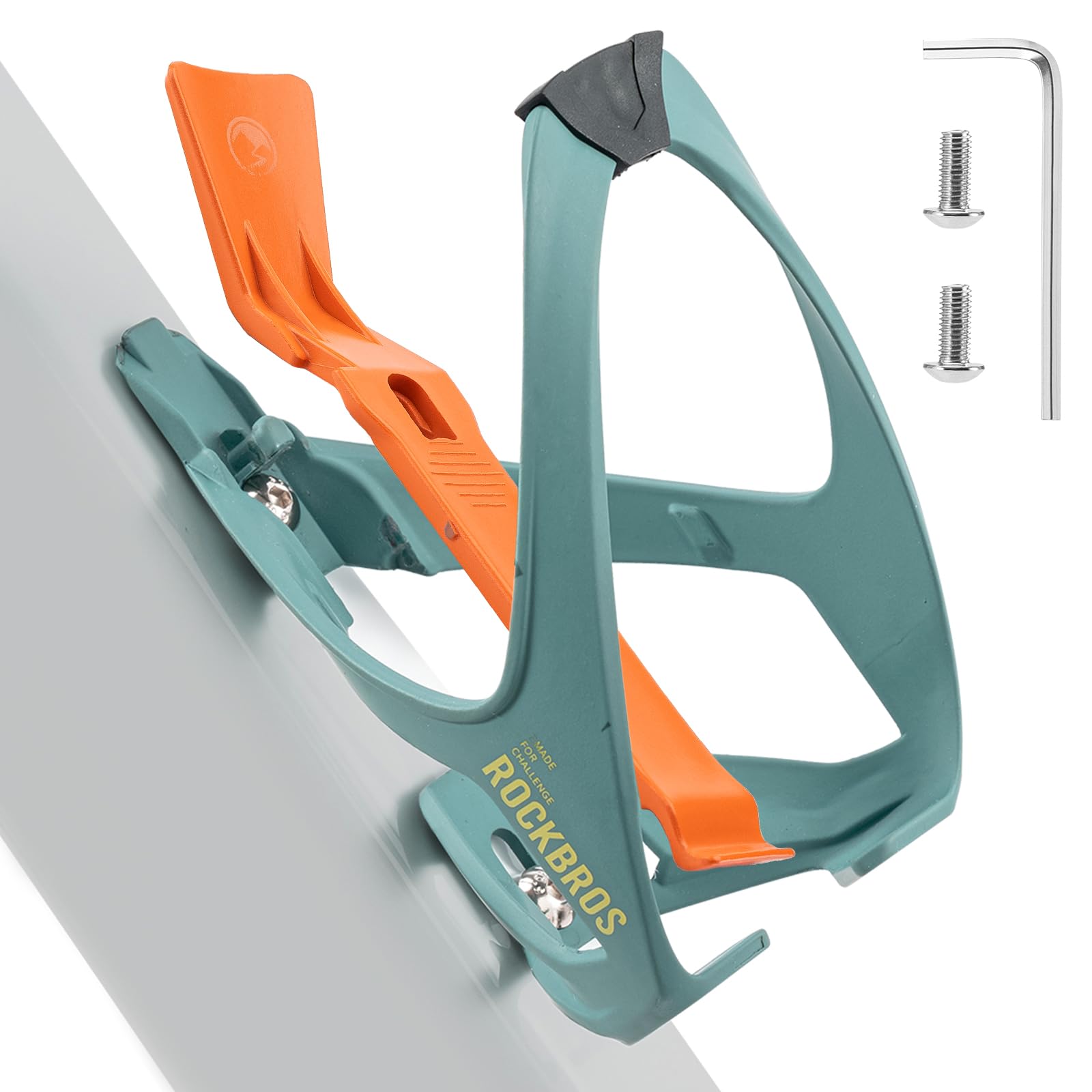 ROCKBROS Bike Water Bottle Cage with Built-in Tire Levers, 2 in 1 Lightweight Bike Bottle Holder Adjustable Slide Entry Bicycle Cup Holder for MTB