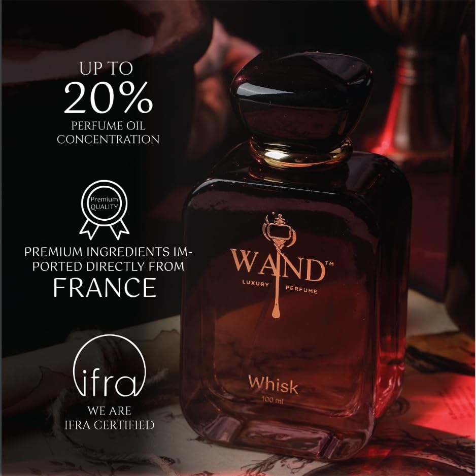 Image of WAND LUXURY PEWAND LUXURY PERFUME Whisk Eau de Oud Parfum for Unisex - Rosy, Saffron, Sandalwood, Leather, Patchouli & Caramel Notes | Long-Lasting Fragrance 100 mlRFUME Whisk Eau de Oud Parfum for Unisex 100 ml