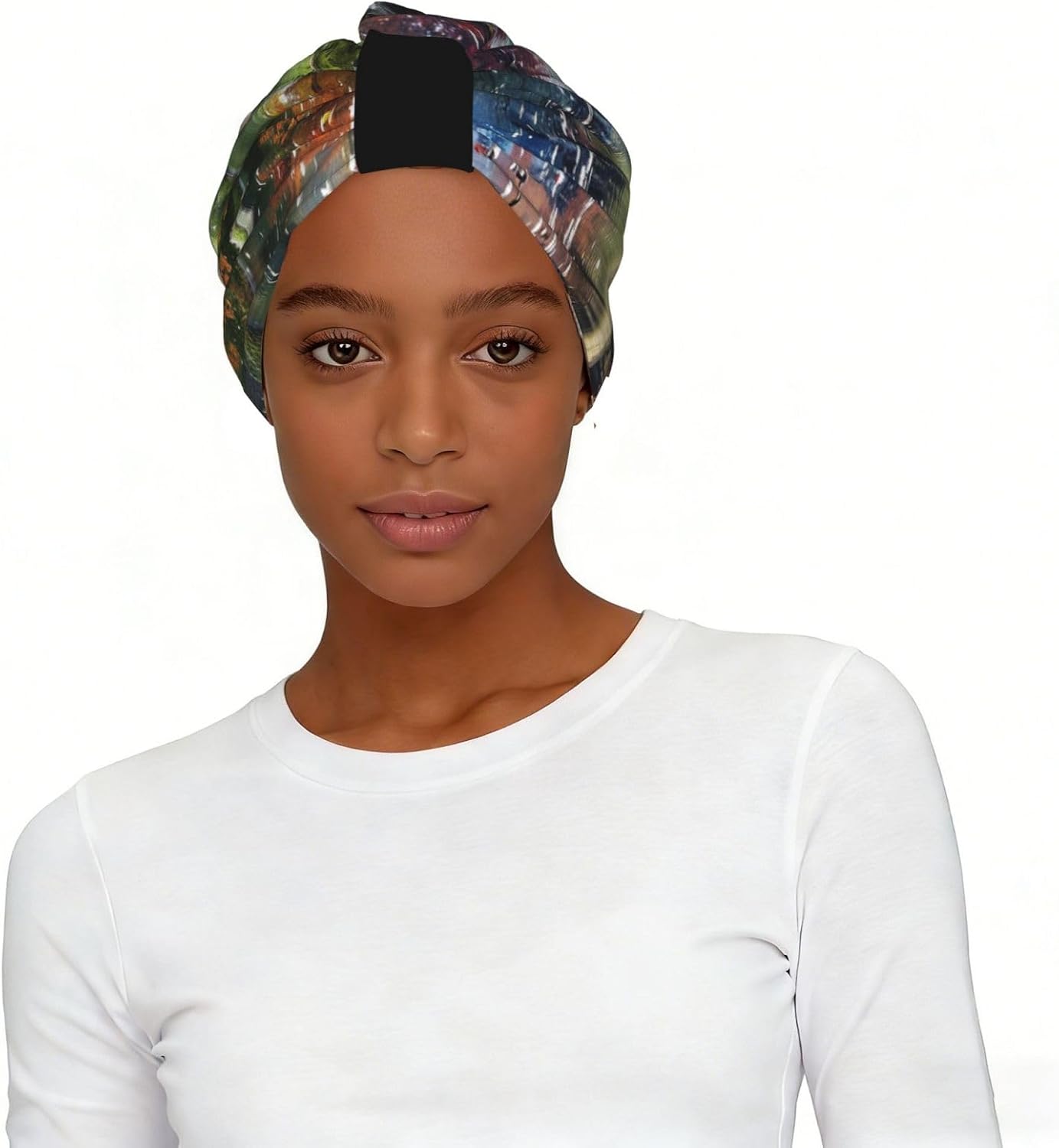 Unique Pine Tree Premium Elastic Head Scarf for Women-Soft & Stylish Head Wraps for Women, Lightweight & All-Season Comfort ﻿ Black