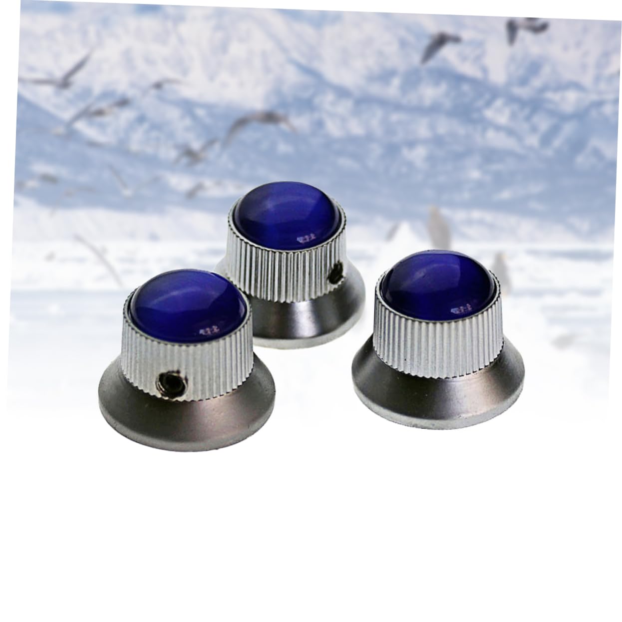 Wakauto 3pcs Guitar Knob Set Chrome Bass Knobs Nickel Guitar Gold Bass Replacement Volume Tone Control for Electric