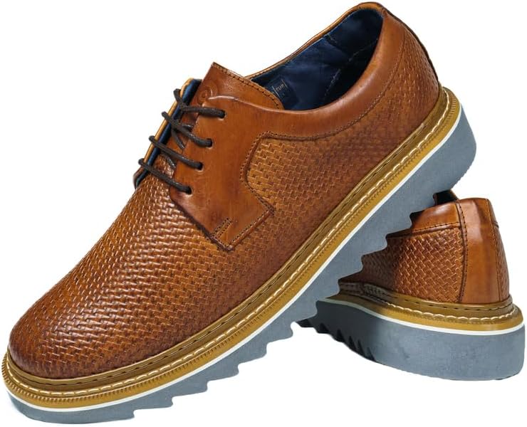 Sapato Social Masculino Couro Derby Tratorado Oxford Leve