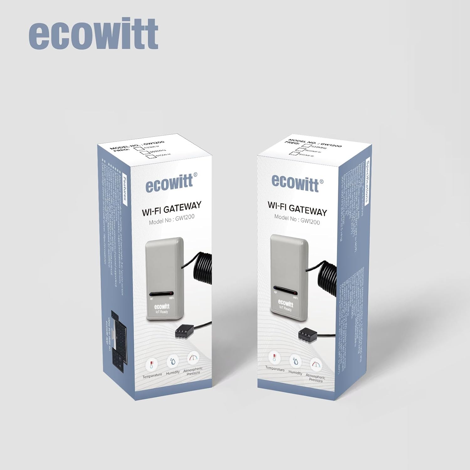 Schema del sistema di casa intelligente Ecowitt con GW1200BU e vari sensori