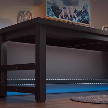 Modern Industrial Computer Desk,Study Writing Table Gaming Desk,Standing Executive Desk PC Laptop Desk for Home Office(100cm, Black)