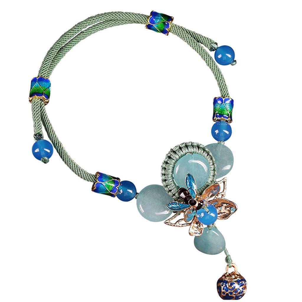 LNNSHX Bracciali con cavigliera Estiva squisita con cavigliera a Campana da Donna, retrò Intrecciata a Mano (Lunghezza Regolabile).