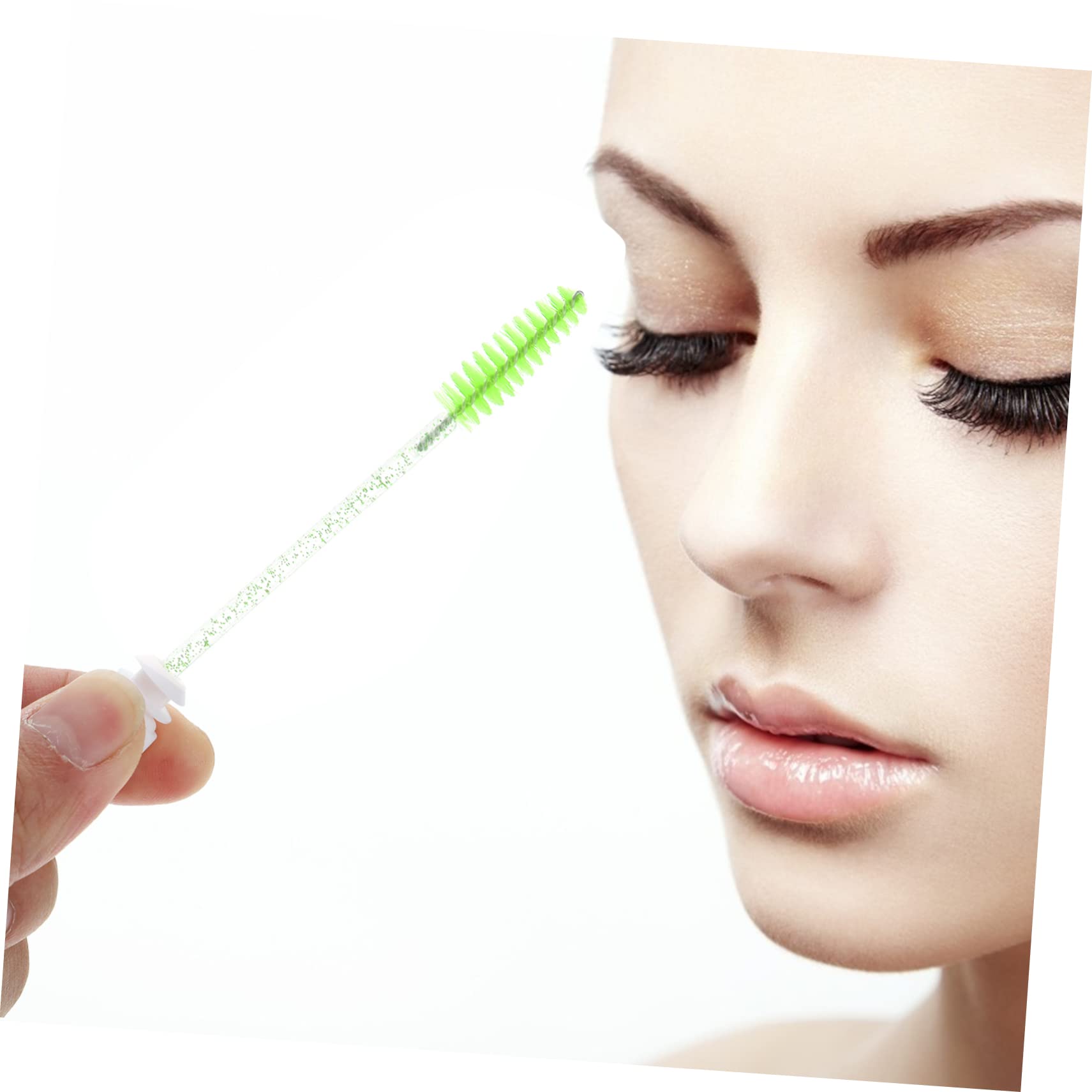 Gogogmee for Lashes 10pcs Tube Mascara Wand Green Lash Extension Brush Eyelash Comb Set