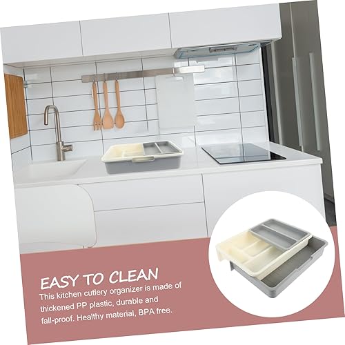Miniatura 5 de KJHBV 1 juego de cubiertos con compartimento para organizar cajones de cocina, bandeja de utensilios de cocina, bandeja de cubiertos de cocina,