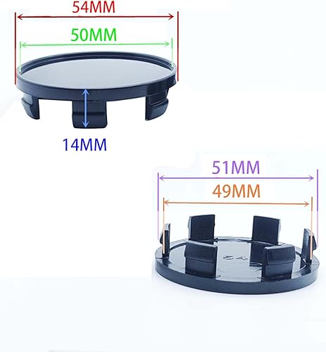 Miniatura 4 de 4 tapas de cubo central de rueda de 2.126 in de diámetro, 6 clips para vehículo de automóvil (negro)