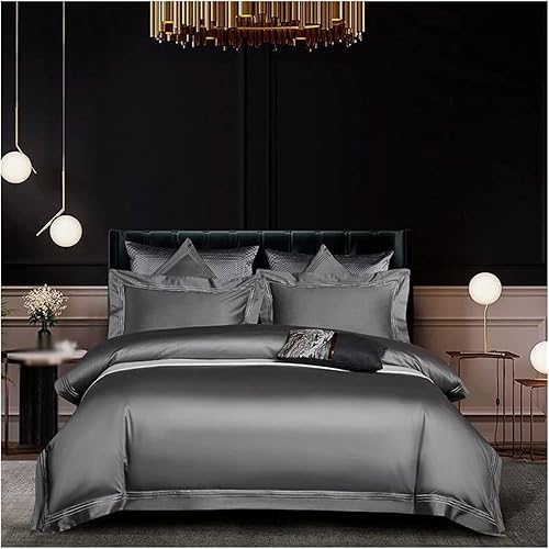 CZDYUF Cotton Bedding Set 4 Piece Double Queen Size Embroidered Duvet Cover Sheet Pillowcase Color E Size 14 18m