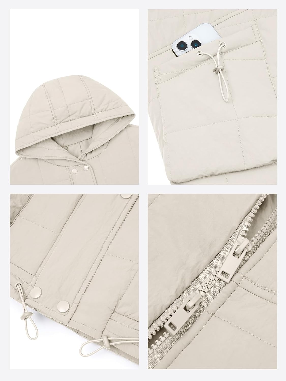 Tankaneo Womens Oversized Hooded Quilted Puffer Vest Cap Sleeve Warm Trendy Jackets Padded Outerwear Coat - Image 5