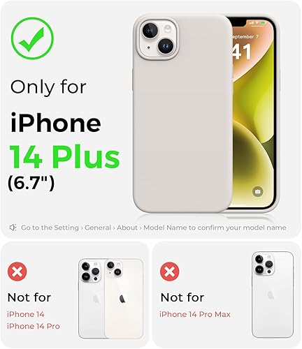 Miniatura 3 de AOTESIER Funda para iPhone 14 Plus, protección militar a prueba de golpes, funda de silicona líquida con forro de microfibra suave antiarañazos,