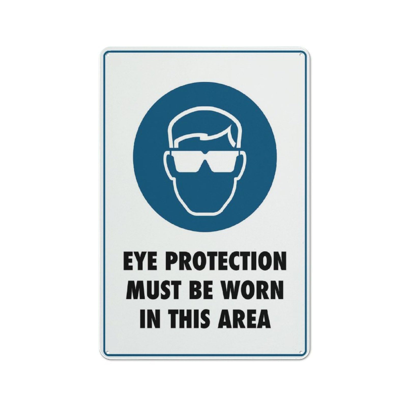 Eye Protection Must Be Worn In This Area Sign Outdoor, Uv Printed Rust Free Aluminum 12 X 8 In,Yard Sign For Home, Business, Driveway Alert