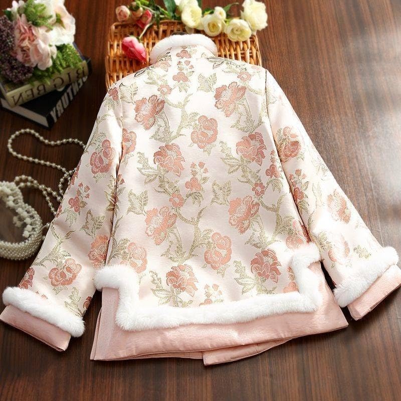 Winter Vintage Chinese Style Qipao Cotton Coat Women,Traditional Tang Suit Jacket with Embroidery3