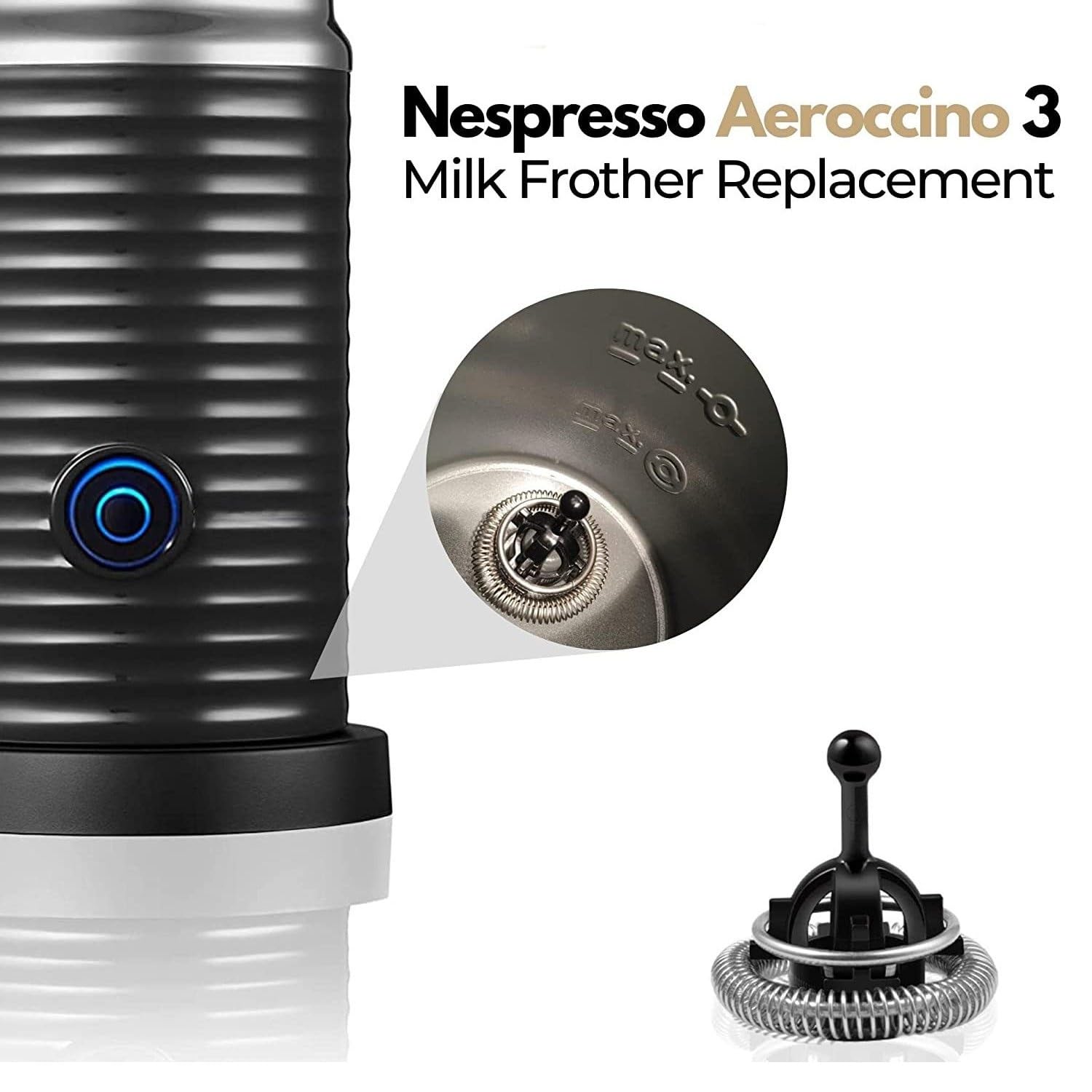 Batidor de repuesto para espumador de leche Nespresso Aeroccino 3/4/Plus