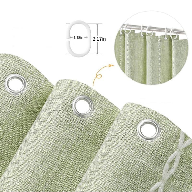 Tenda da doccia verde in tessuto impermeabile 180 x 180 cm, design rustico con frange, per arredamento bagno in stile country, accessorio da bagno chic