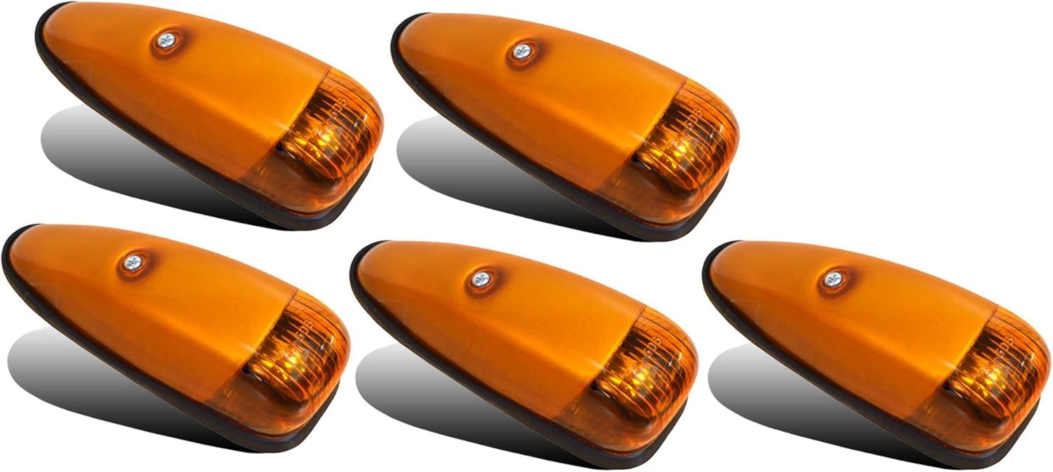 Confezione da 5 luci di Posizione a Goccia Color Ambra Kit Decorative a Goccia Stile Impermeabile con lampadine da 24 V di Ricambio per Camion Pesanti Kenworth Peterbilt Freightliner Mack