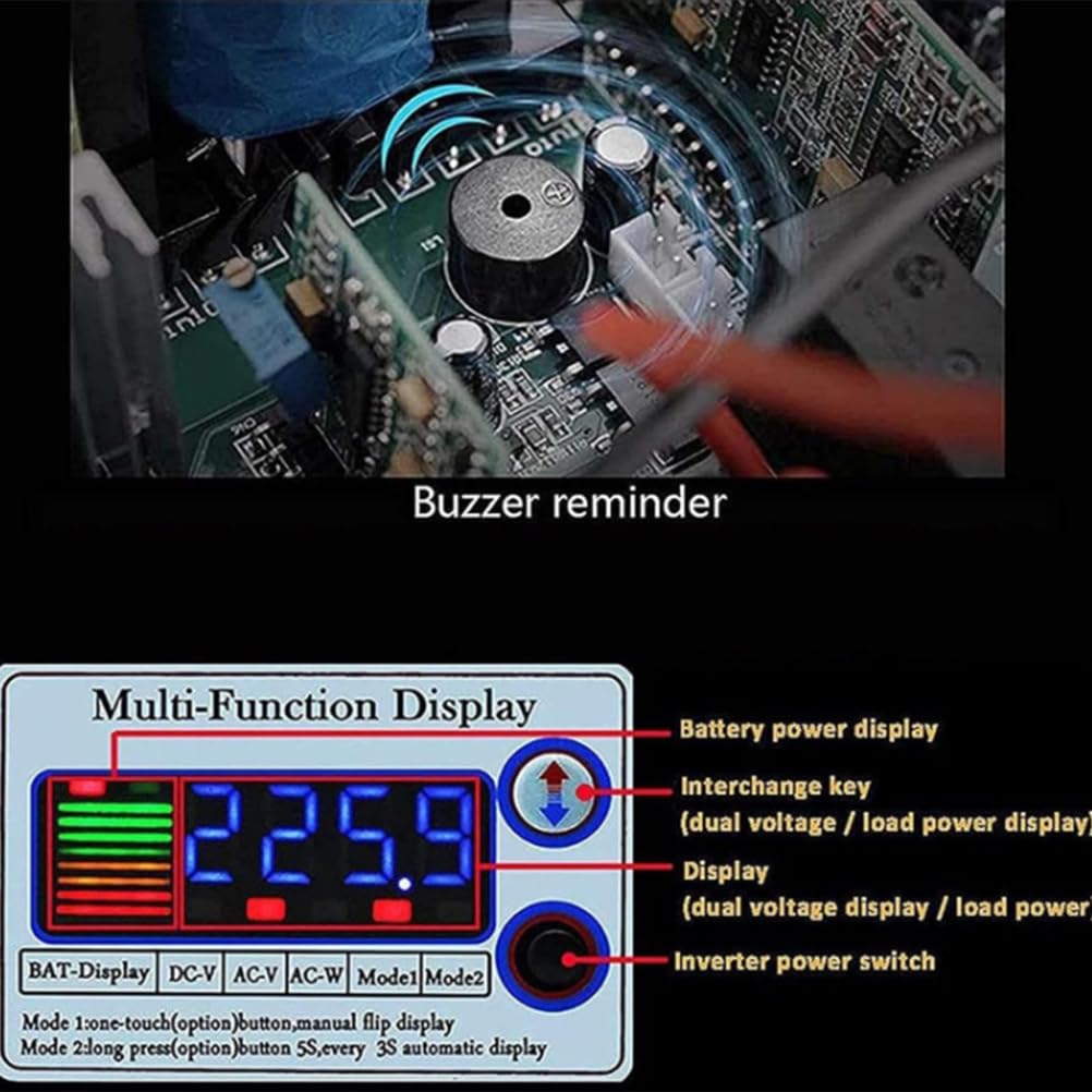 12v to 220v,12V-72V DC do 110V / 220V AC Car Power Inverter, Pure Sine Wave Split Phase Inverter 4000W, z 1 wyjściem AC i wyświetlaczem LCD do wyłączenia sieci/ciężarówki