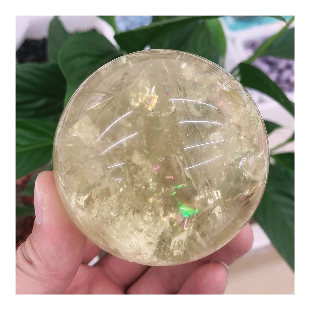 WGPHD Health & Household 1pc Natural Crystals Quartz Citrine Sphere Ball Energy Reiki Stones Room Home Office Aquarium Decoration Accessories Gemstone (Size : 12-12.5cm)