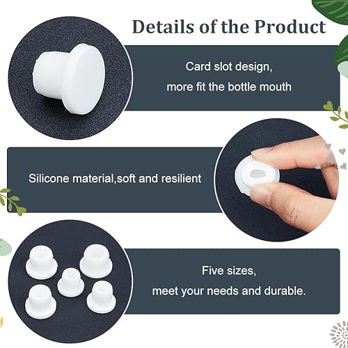 Miniatura 6 de GORGECRAFT 50 tapones de goma de silicona para salero y pimentero de 5 tamaños, 0.394 in, 0.433 in, 0.472 in, 0.512 in, 0.551 in de diámetro,