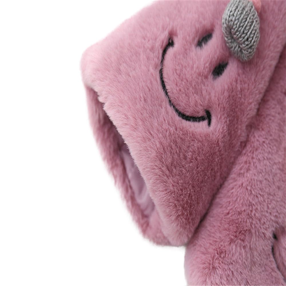 Hopscotch Baby Girls Polyester Standard Length Solid Full-Sleeve Fleece Jacket in Pink Color For Ages 18-24 Months (YNG-3817831) 3