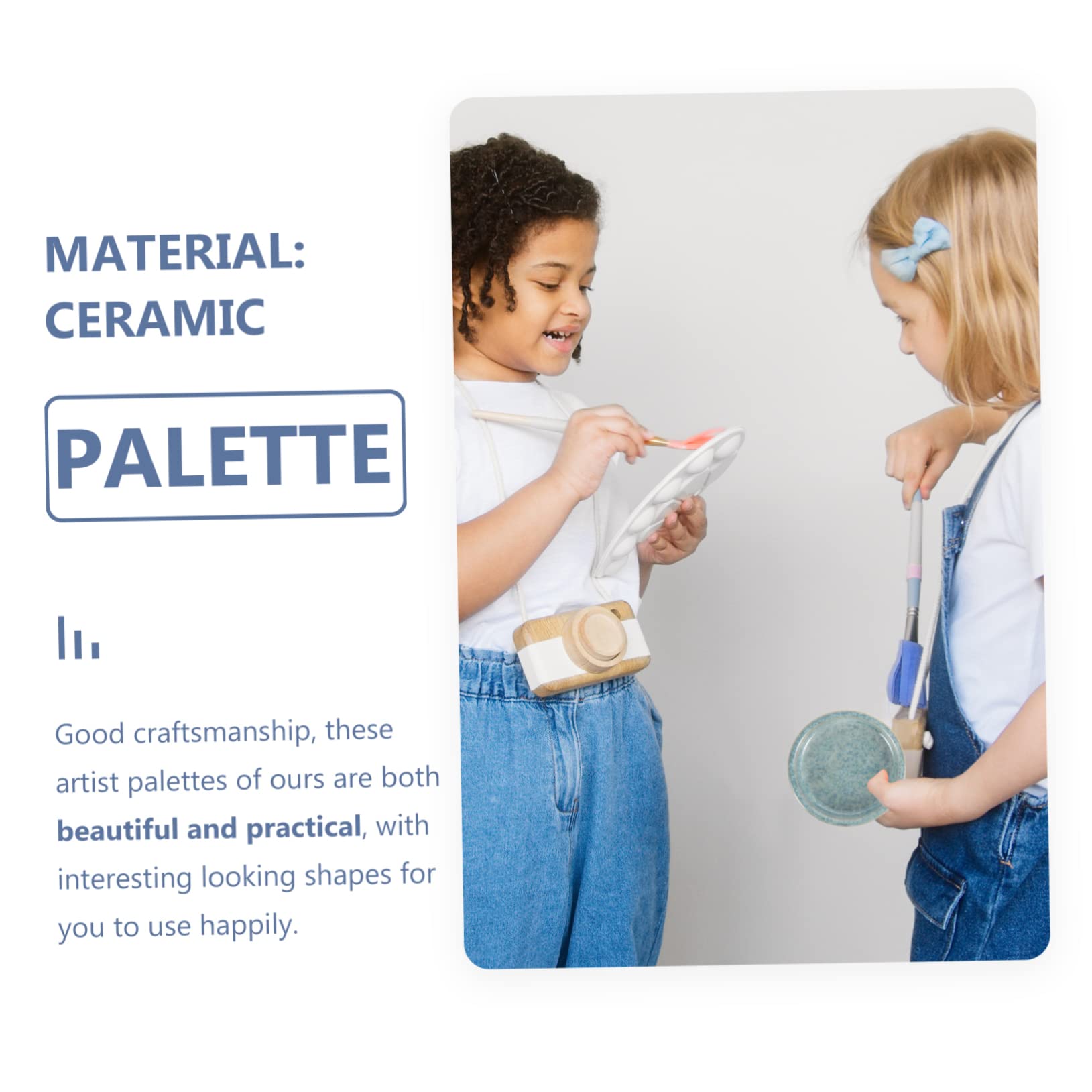 IWOWHERO 1Set Ceramic Color Palette Watercolor Mixing Tray for Artists Professionals Students Convenient Durable Design for Watercolor Painting Crafting Projects