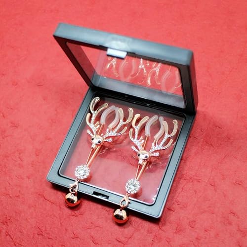 Qlsxtm KD2024-US-01 Qlxstm Deer Head Rhinestone Nipple Clamps With Bells - Adjustable, Non-Piercing Metal Stimulator Nipple Clips Adult Toys thumb #3