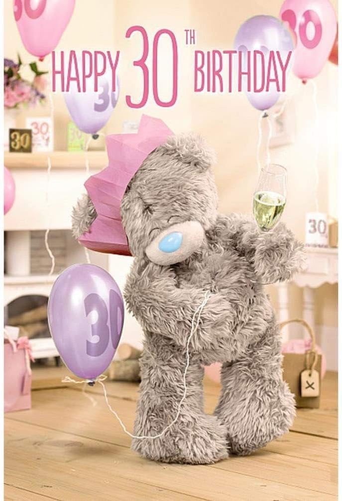 Me To You Tatty Teddy 3D Holographic Card - Happy 30th Birthday