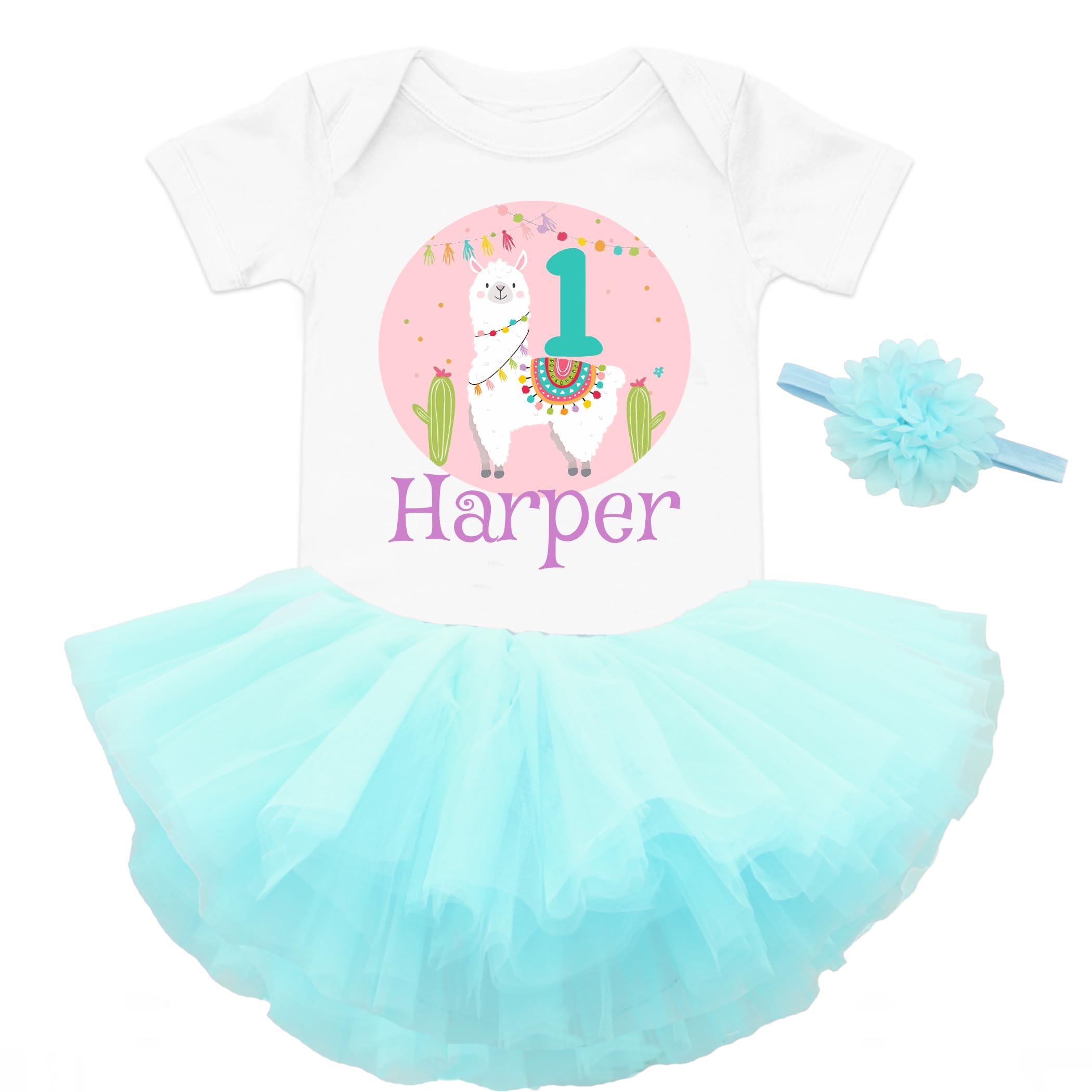 Llama birthday outfit baby girl Llama birthday shirt Alpaca girl birthday outfit customized handmade birthday outfit